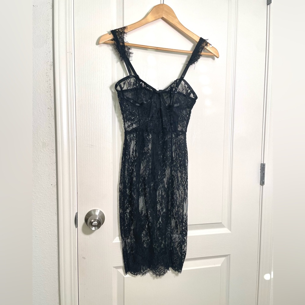 NWT Fashion Nova Black Lace Lingerie Dress